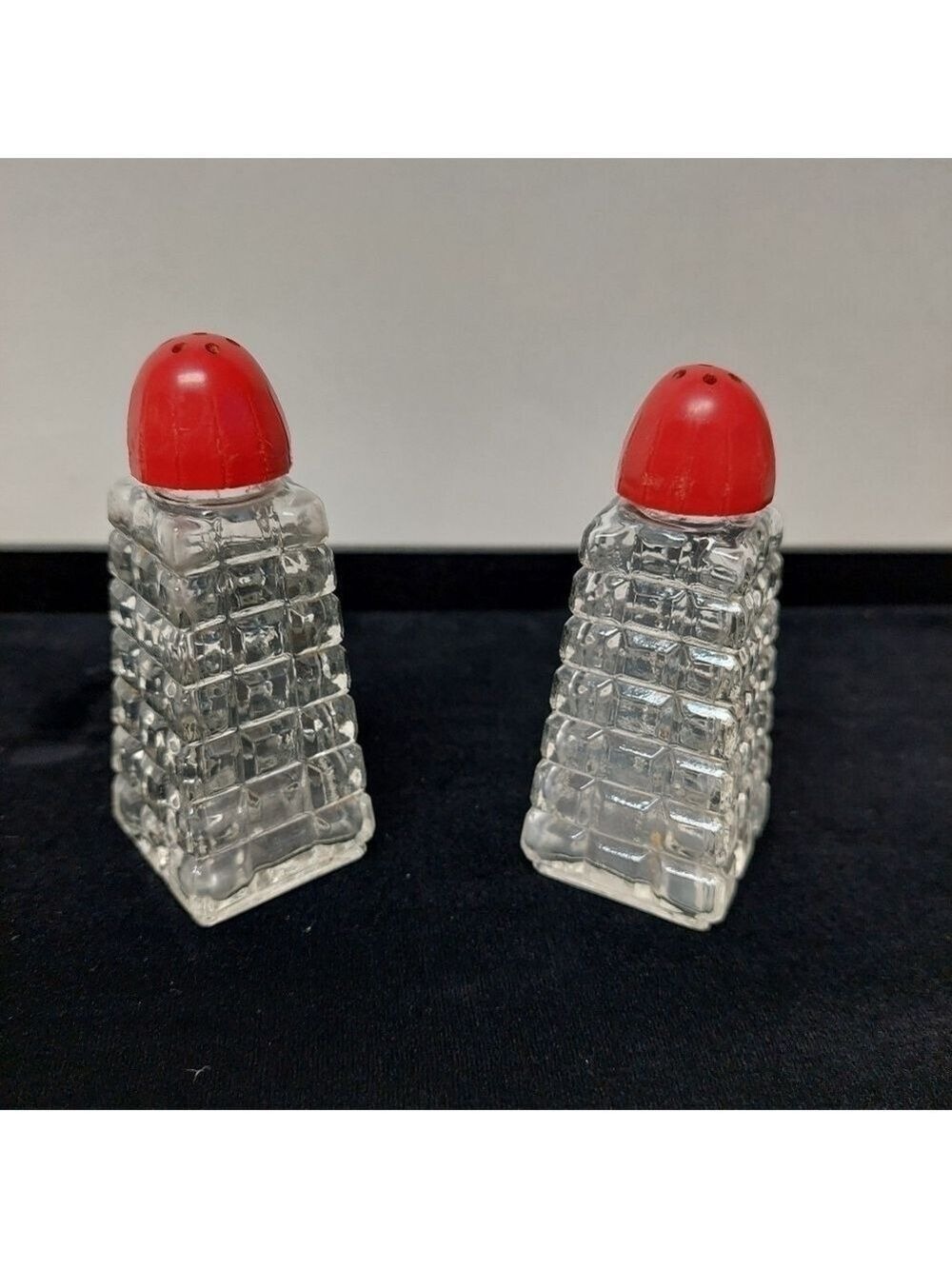 Vintage* 40s  Cut Crystal Salt and Pepoer Shakers
